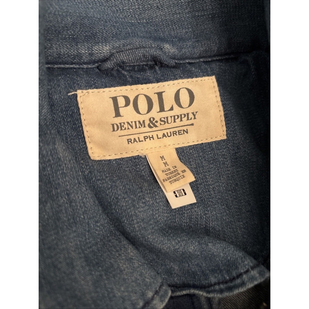 Vintage Polo‎ Ralph Lauren Denim & Supply Men's  Denim Military Jacket MEDIUM - Picture 3 of 8